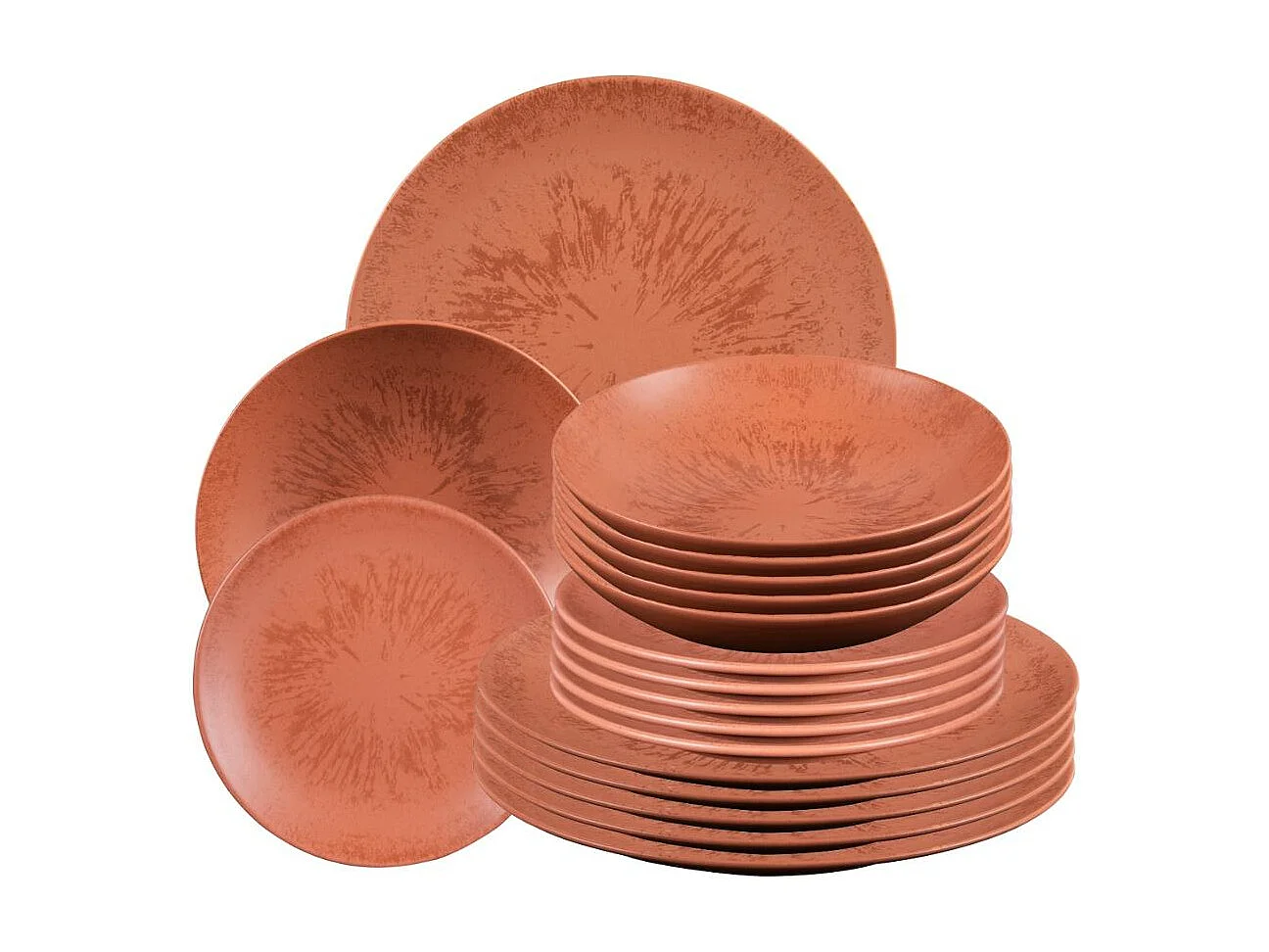 Service d'assiettes 18 pièces Onyx Terracotta