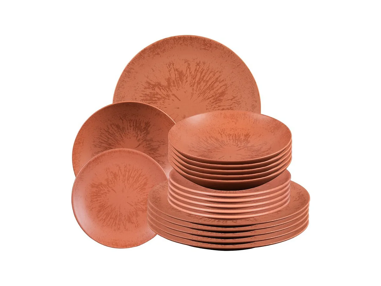 Service d'assiettes 18 pièces Onyx Terracotta