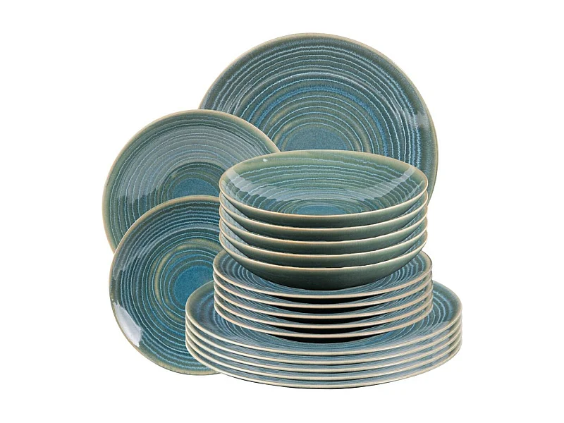 Service d'assiettes 18 pièces Moon lagon