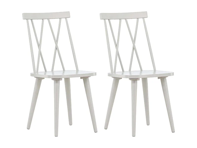 Chaise en bois d'hévéa Mariette (Lot de 2)