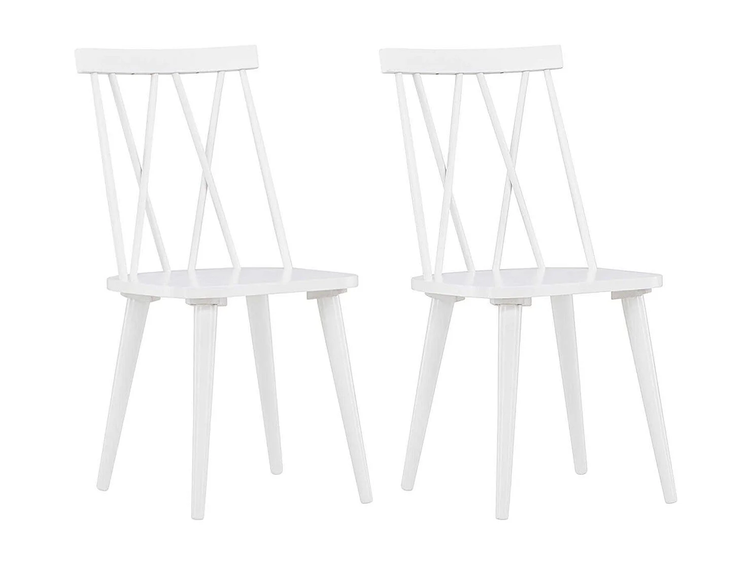 Chaise en bois d'hévéa Mariette (Lot de 2)