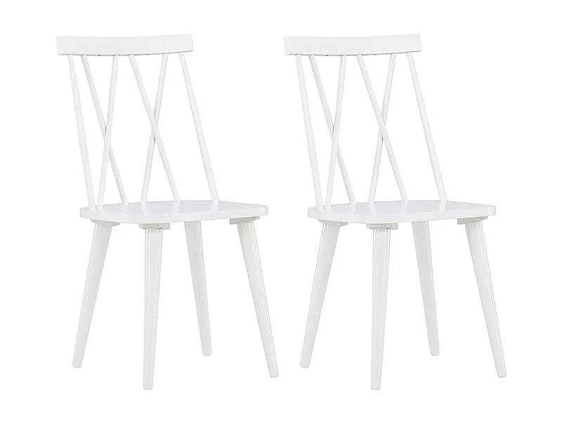 Chaise en bois d'hévéa Mariette (Lot de 2)