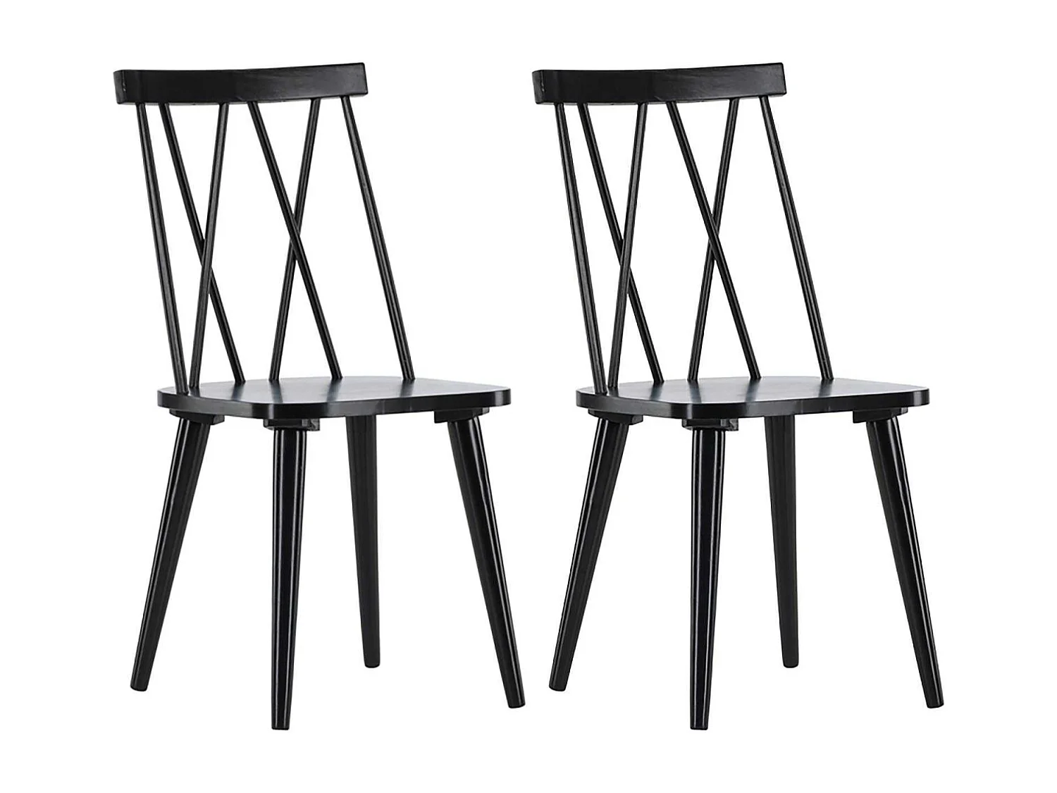 Chaise en bois d'hévéa Mariette (Lot de 2)