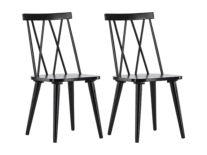 Chaise en bois d'hévéa Mariette (Lot de 2)