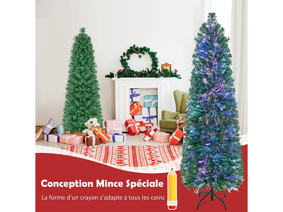 Sapin de noël 150 cm, arbre de noël pré-éclairé fibre optique avec 361 branches (150 cm)