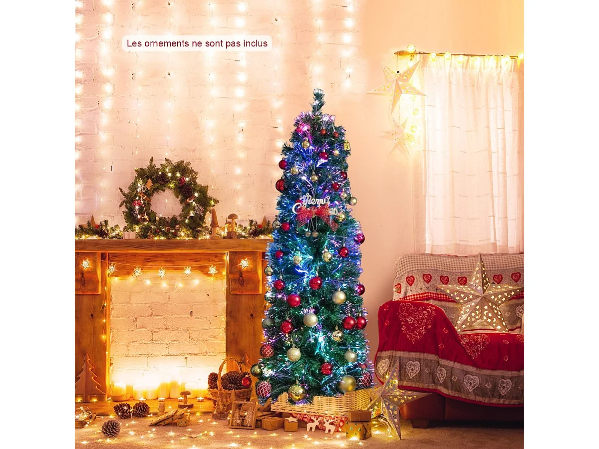 Sapin de noël 150 cm, arbre de noël pré-éclairé fibre optique avec 361 branches (150 cm)