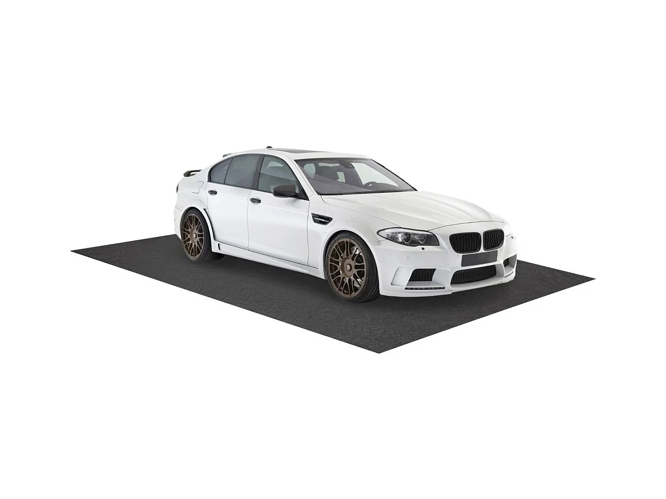 Waterdichte Garage Vloermat 252,5 x 221 cm, Herbruikbare en Wasbare Antislip Automat met Dubbelzijdige Kleefband, voor Autoreparatie, Grijs