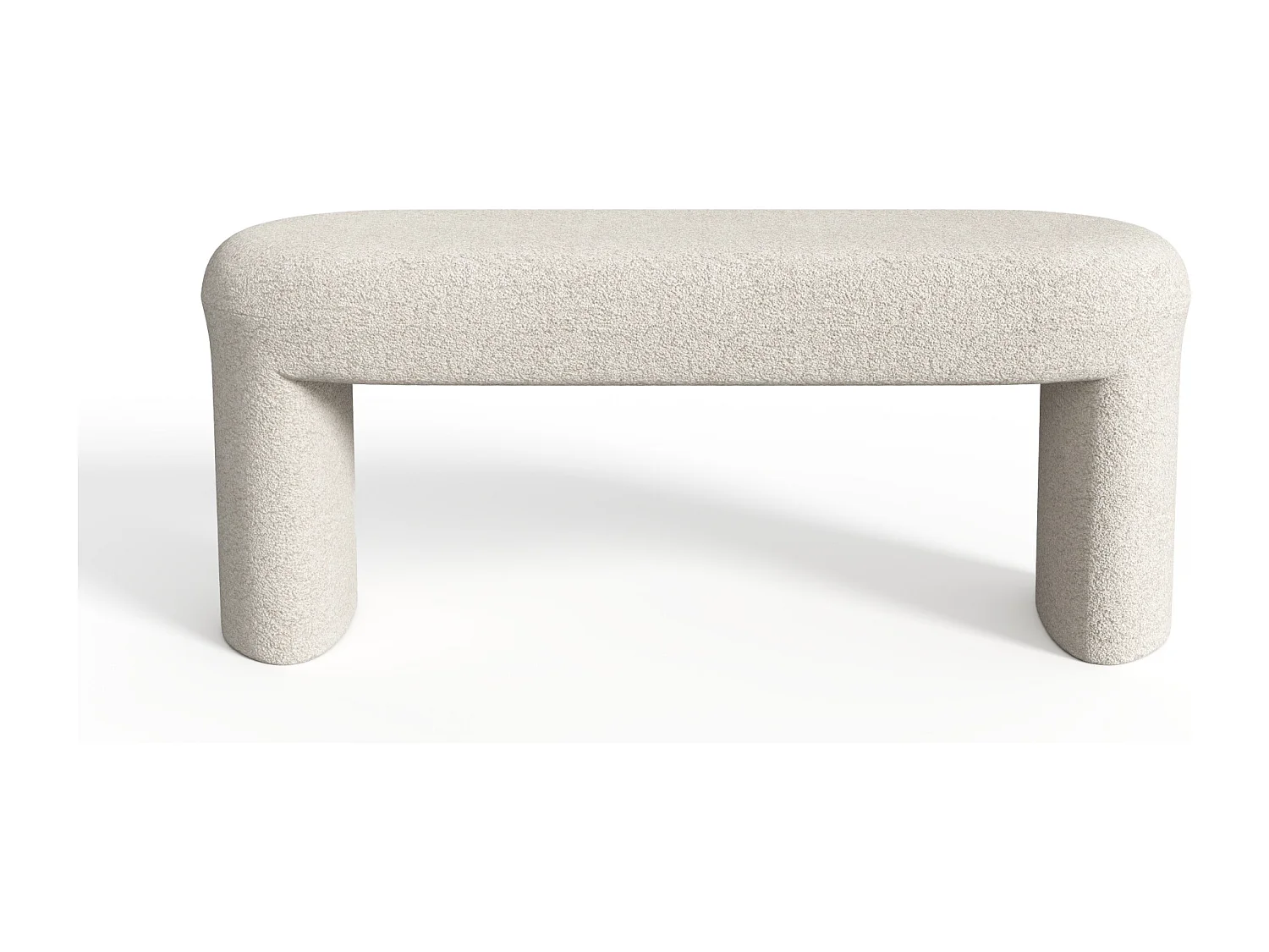 Banc - Tissu bouclette - Blanc cassé - DUZIMA