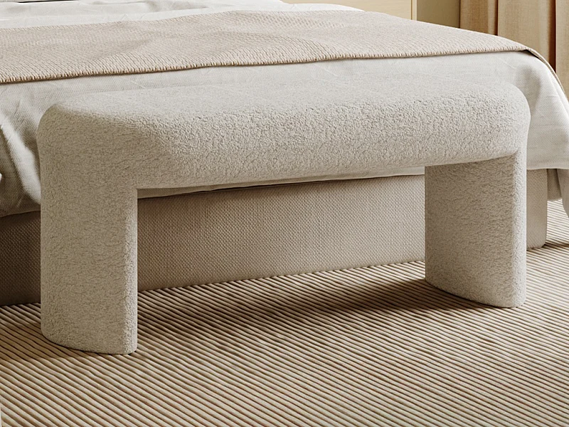 Banc - Tissu bouclette - Blanc cassé - DUZIMA