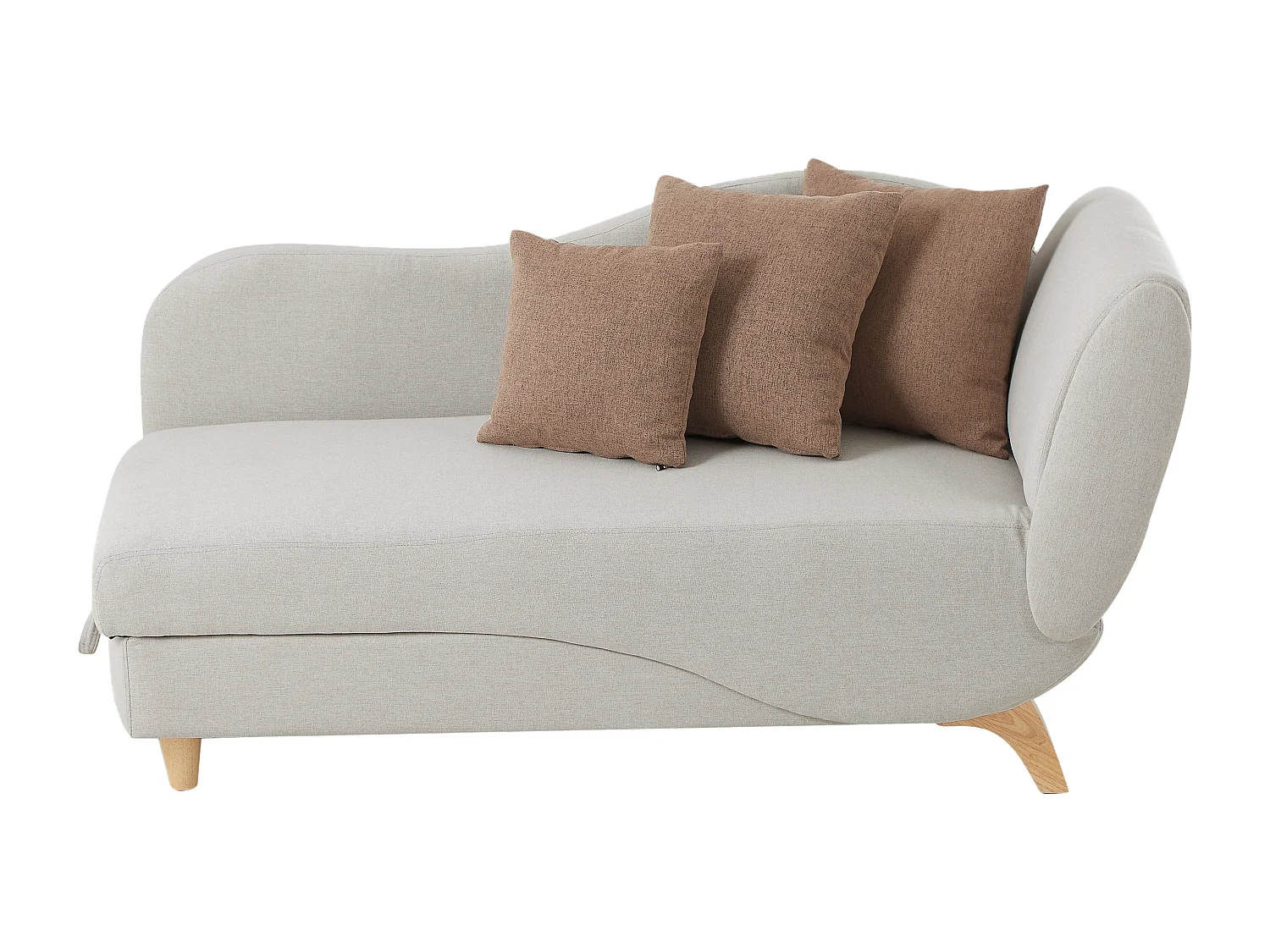 Vänster dagsängsmadrass i beige tyg med förvaringslåda PENELOPE