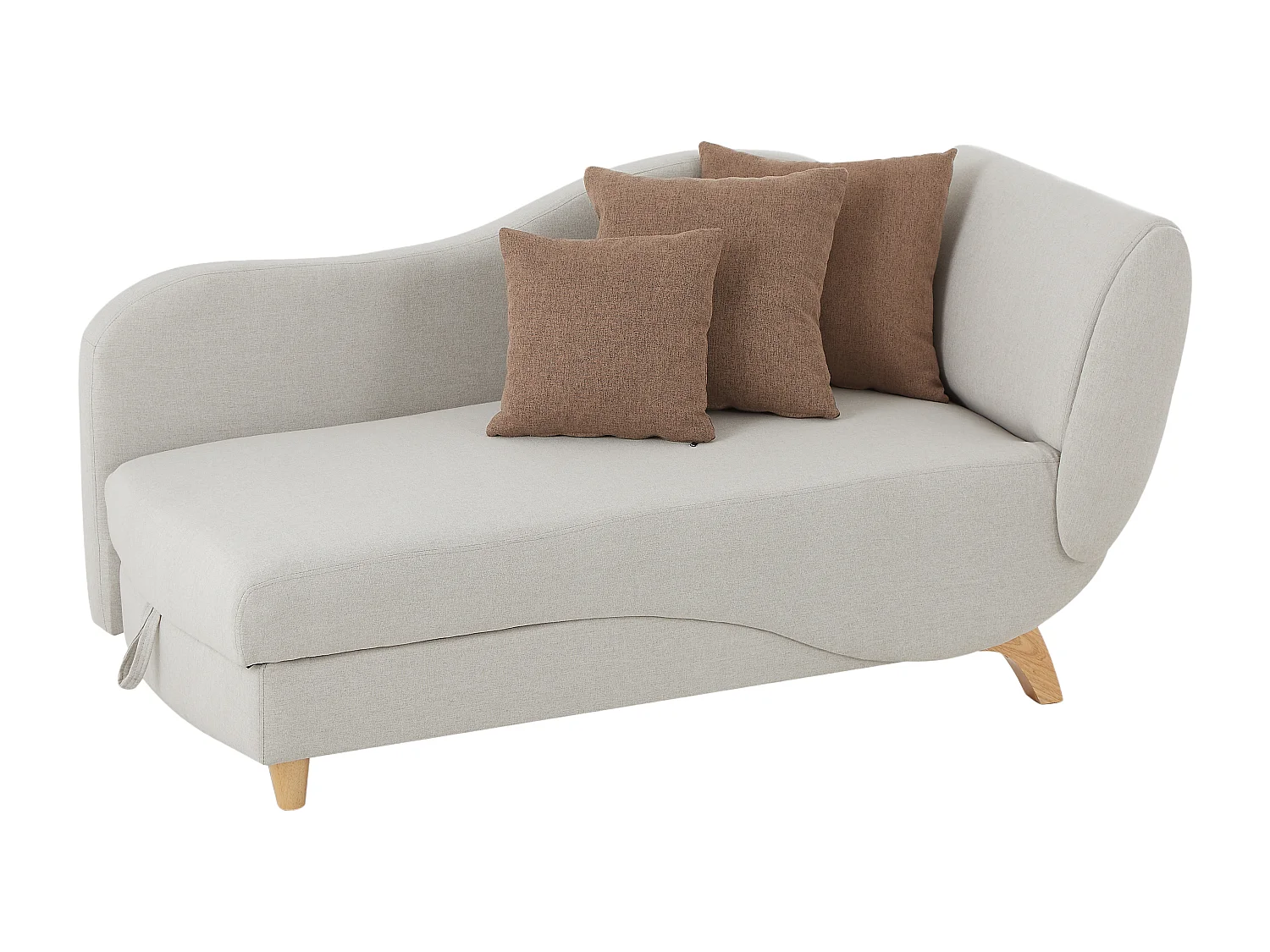 Konverterbar venstre sjeselong med beige trekk og oppbevaringsplass PENELOPE