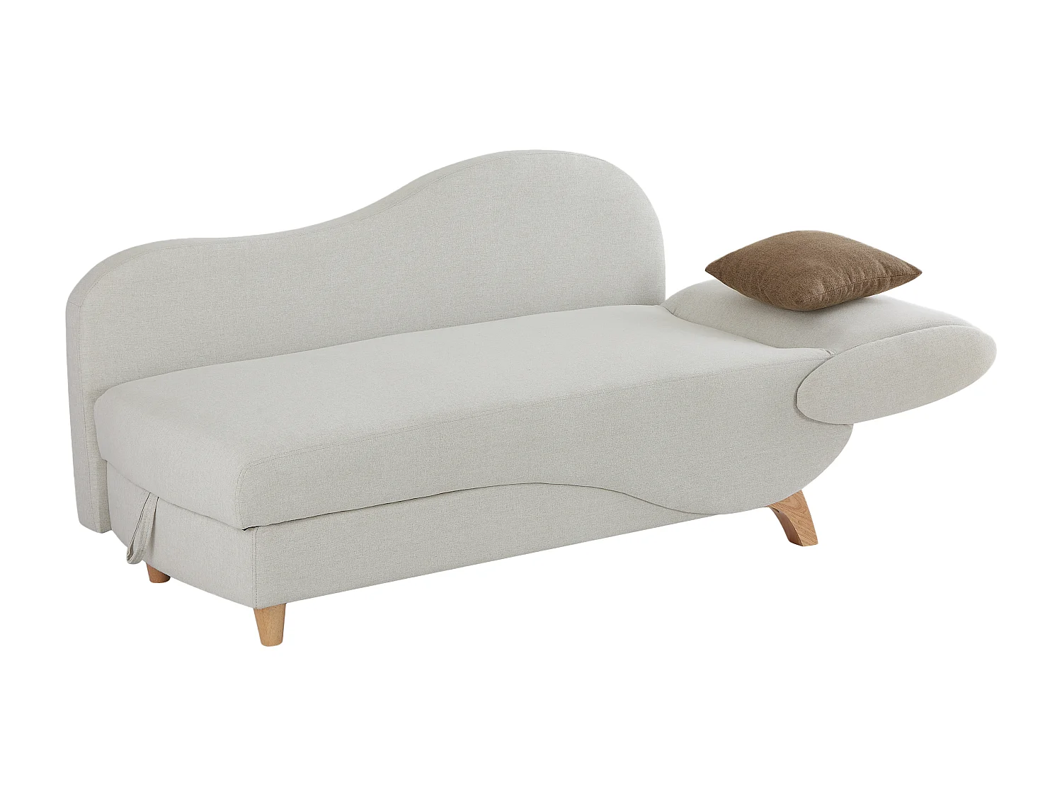 Konverterbar venstre sjeselong med beige trekk og oppbevaringsplass PENELOPE