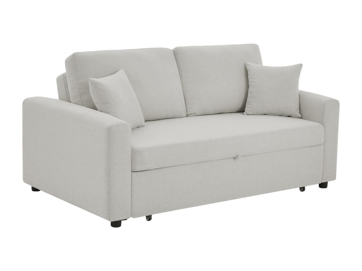 Schlafsofa 3-Sitzer - Stoff - Beige - INIZOR günstig online kaufen