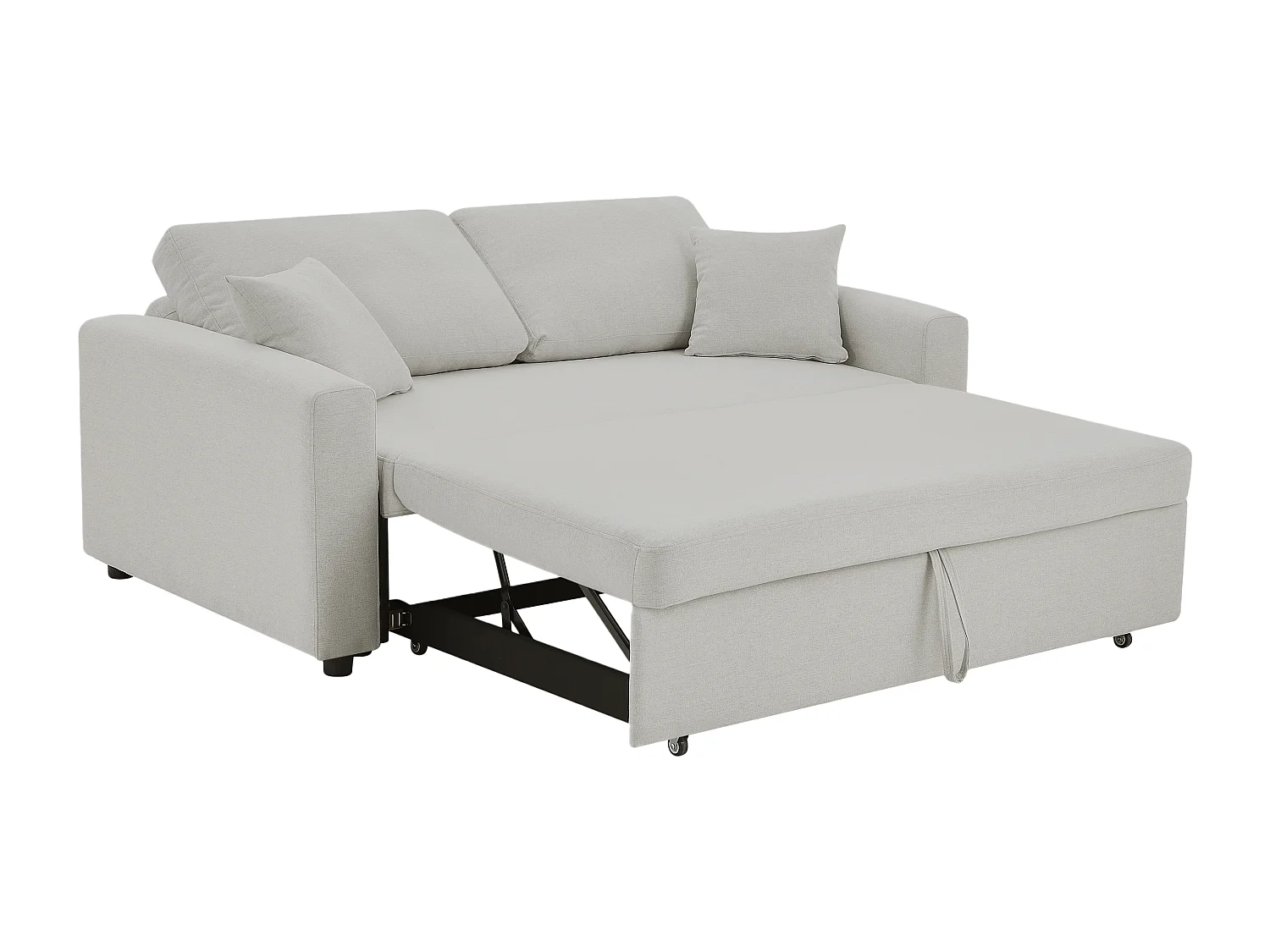 Canapé 3 places convertible en tissu beige INIZOR