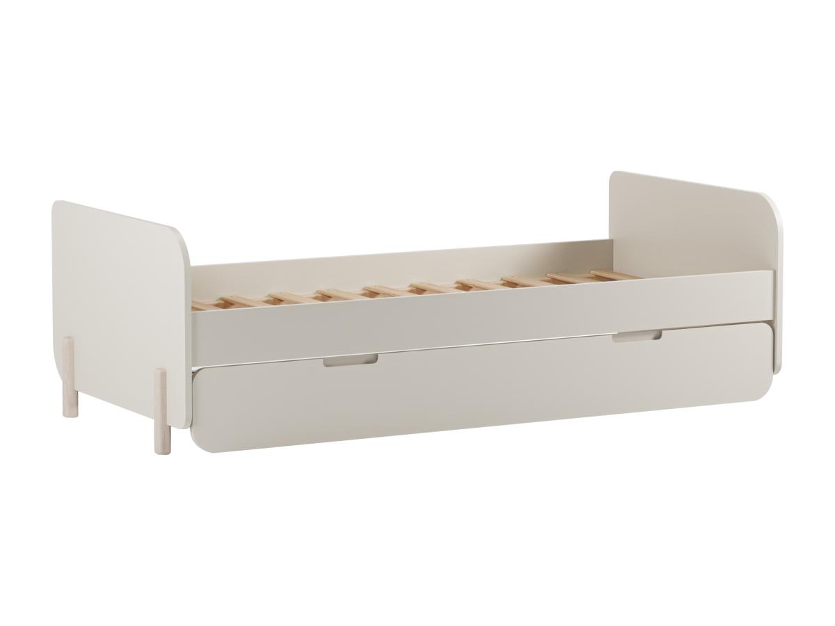 Ausziehbett - 2 x 90 x 190 cm - MDF & Kiefernholz - Holzfarben & Beige - TA günstig online kaufen
