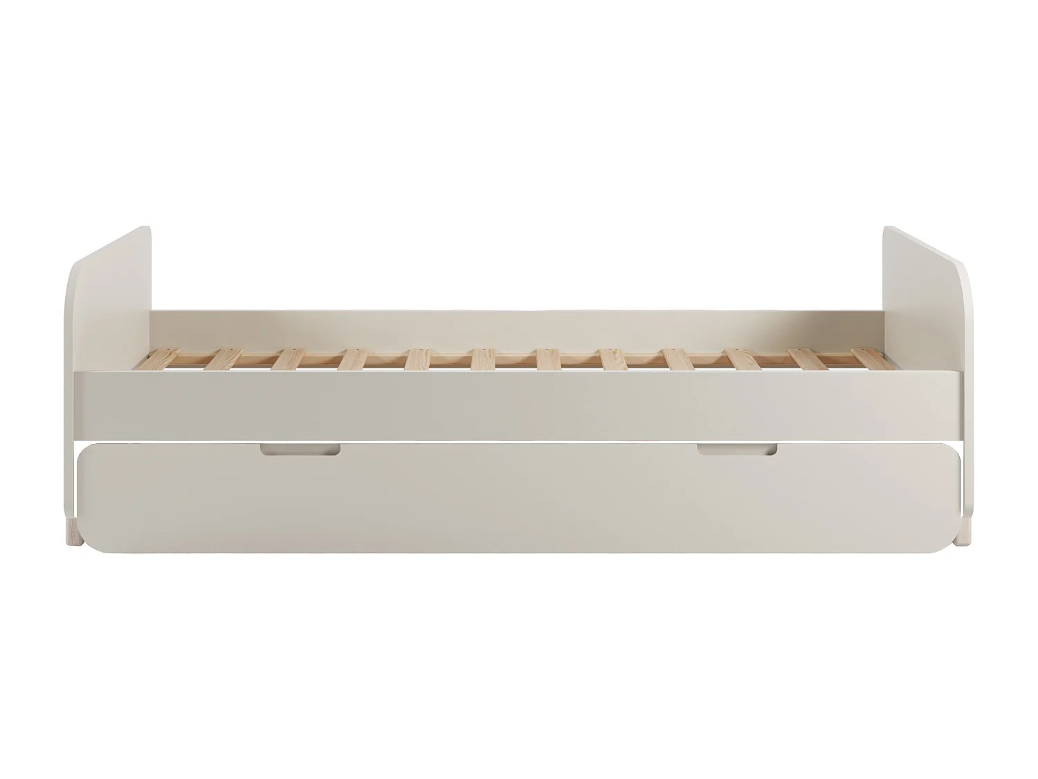 Łóżko wysuwane 2 x 90 x 190 cm - MDF i drewno sosnowe - Naturalny i beżowy - TALUDO