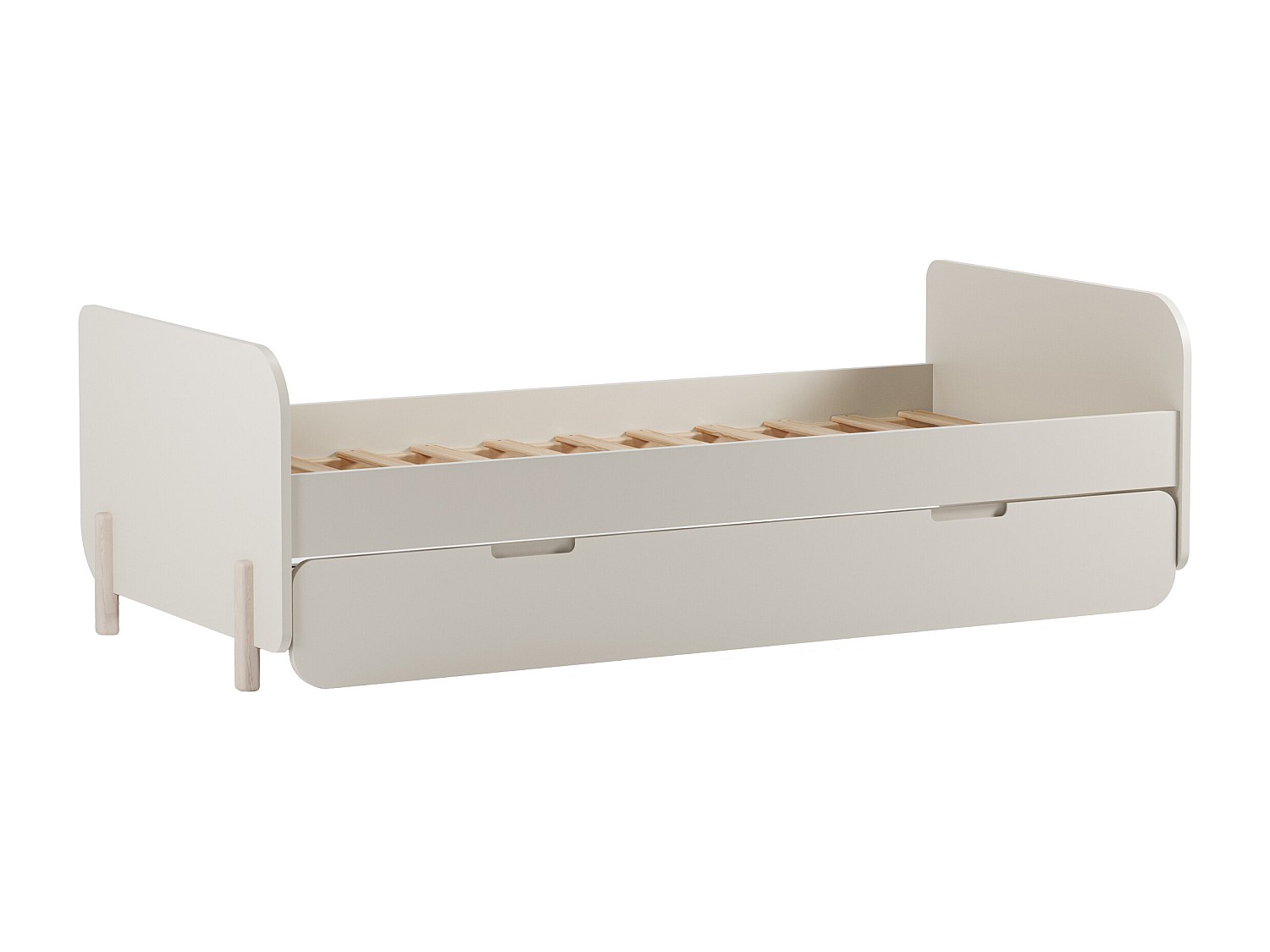 Ausziehbett - 2 x 90 x 190 cm - MDF & Kiefernholz - Holzfarben & Beige - TA günstig online kaufen