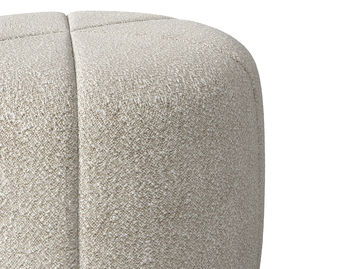 Pouf en tissu bouclette crème ZOFIRA