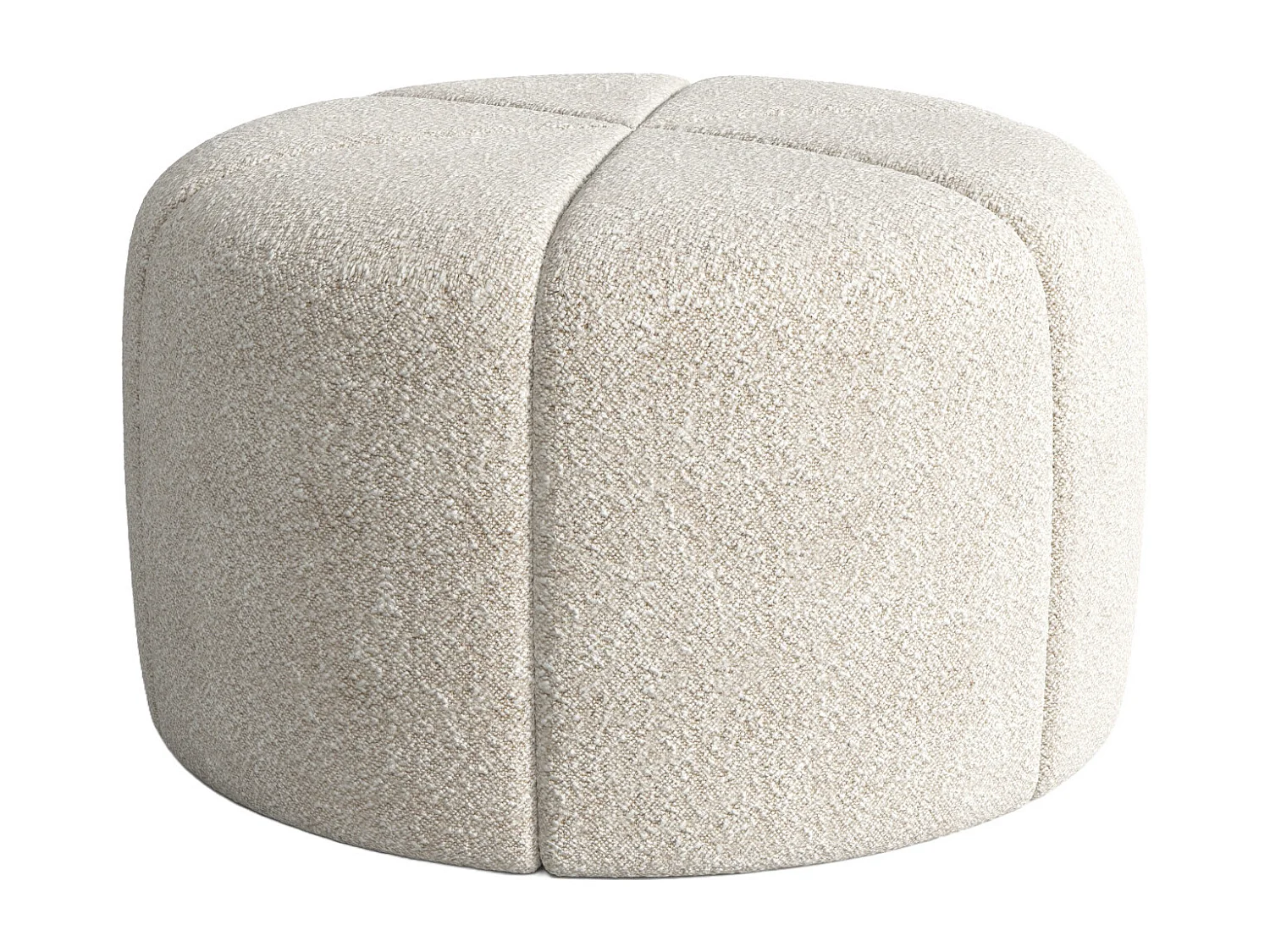 Pouf en tissu bouclette crème ZOFIRA