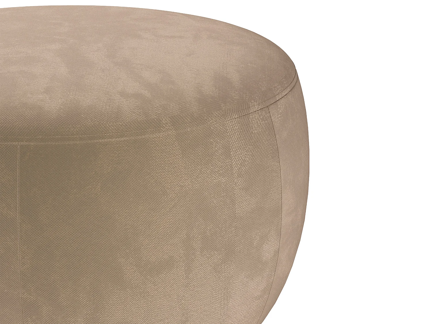 Pouf en velours taupe SIRAYO