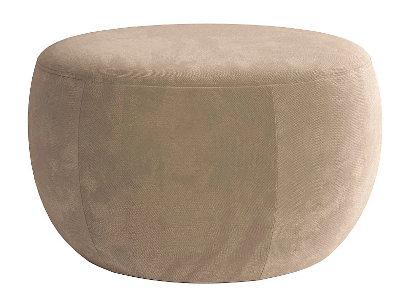 Pouf en velours taupe SIRAYO
