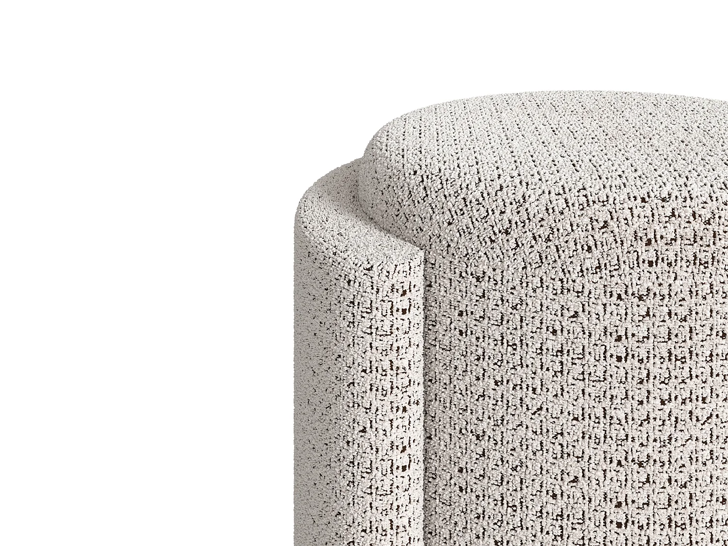 Pouf en tissu chiné blanc et noir MIALARA