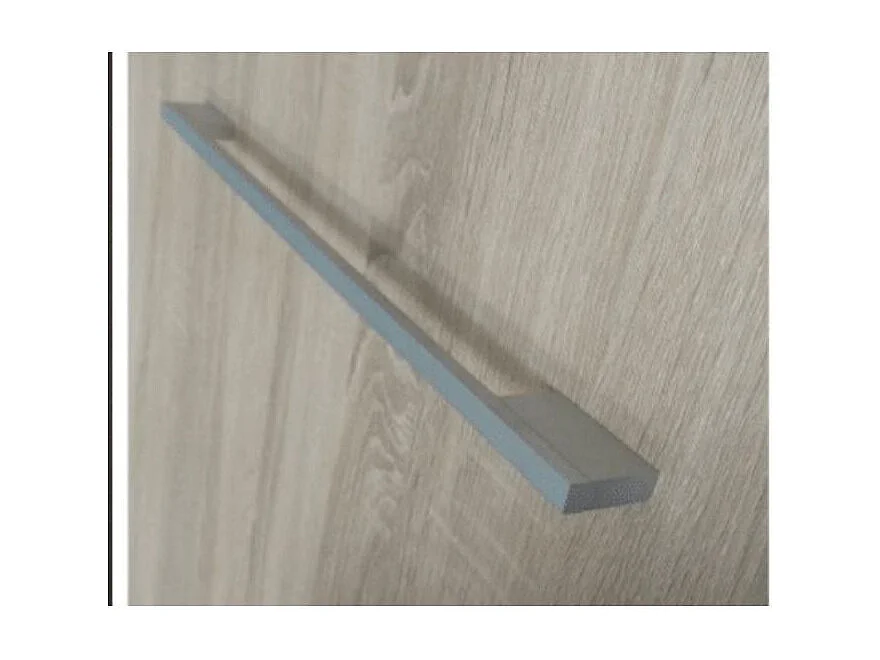 Lit escamotable horizontal 160x200 Angelina-Avec matelas-Cadre Gris ciment-Façade Gris ciment