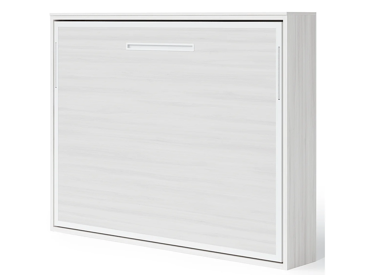 Lit escamotable horizontal 140x190 Angelina-Encadrement Blanc-Façade Blanche