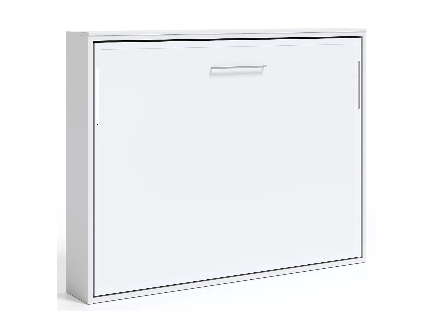 Lit escamotable horizontal 160x200 Angelina-Encadrement Blanc-Façade Blanche