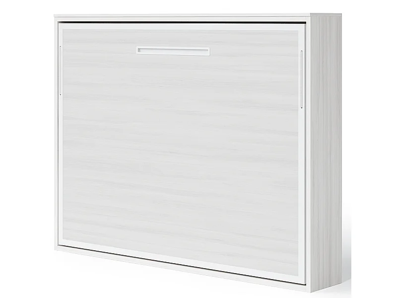 Lit escamotable horizontal 160x200 Angelina-Encadrement Blanc-Façade Vintage