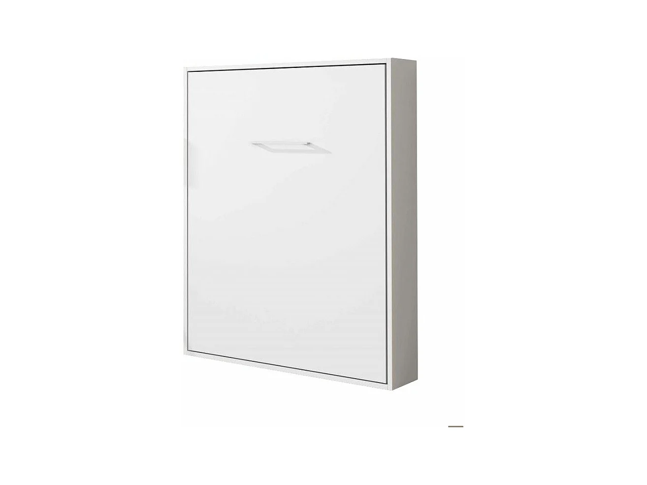 Lit escamotable vertical 160x200 avec étagères intérieures Paola-Encadrement Blanc-Façade Blanche
