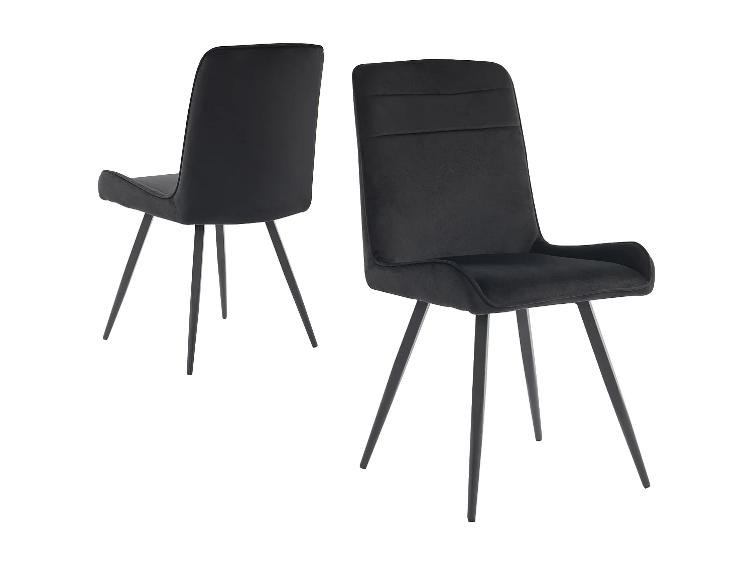 Chaise Salle à Manger, 2 Pièces, Pieds En Métal, Noir