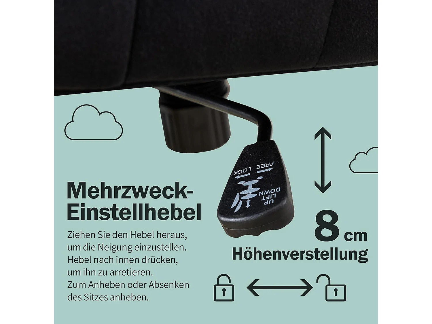 Sedia da ufficio regolabile in altezza, sedia girevole in velluto