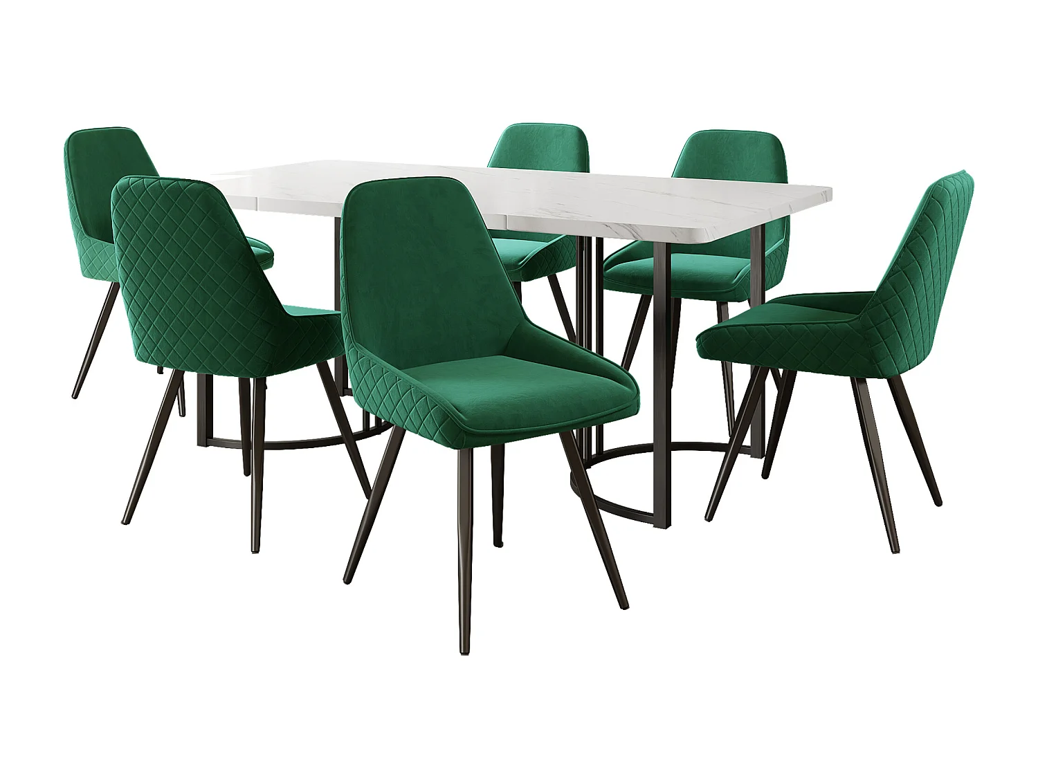 Chaises De Salle à Manger Avec Dossier (set De 6), Chaise De Cuisine, Vert Foncé
