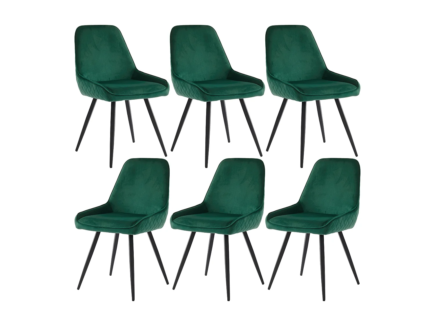 Chaises De Salle à Manger Avec Dossier (set De 6), Chaise De Cuisine, Vert Foncé