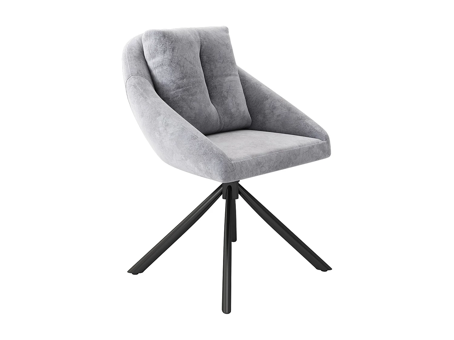 Grijze fluwelen draaistoel comfortabele eetkamerstoel modern ergonomisch design metaal