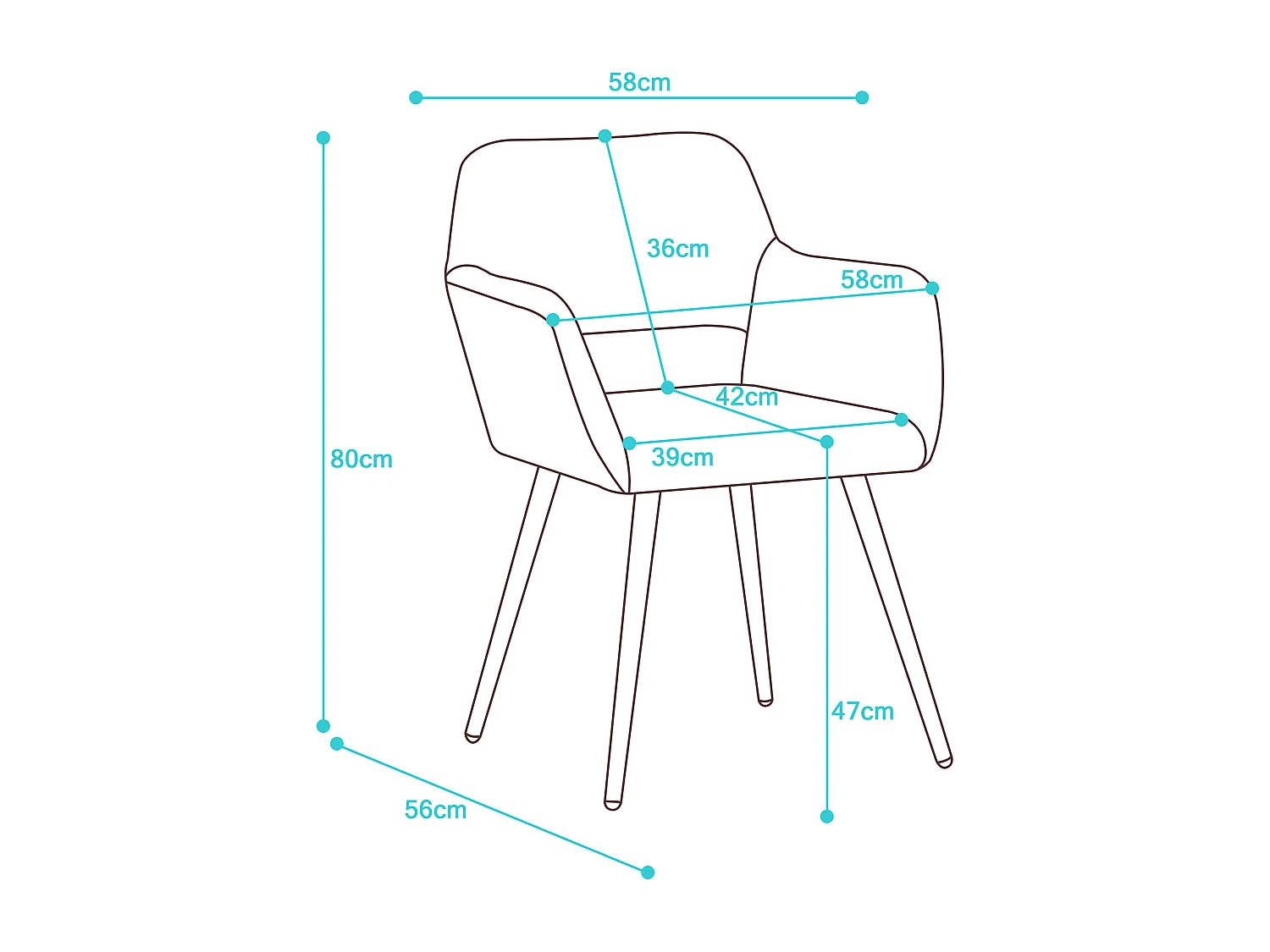 (1 peça) Cadeira de maquiagem de veludo preto, para sala de estar e quarto, conforto nublado