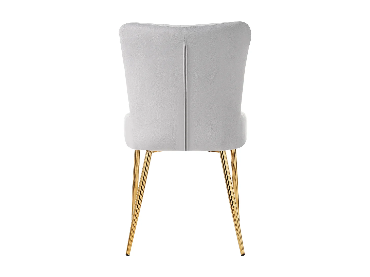 Eetkamerstoelen van fluweel, 6 stuks, gouden metalen poten, grijs