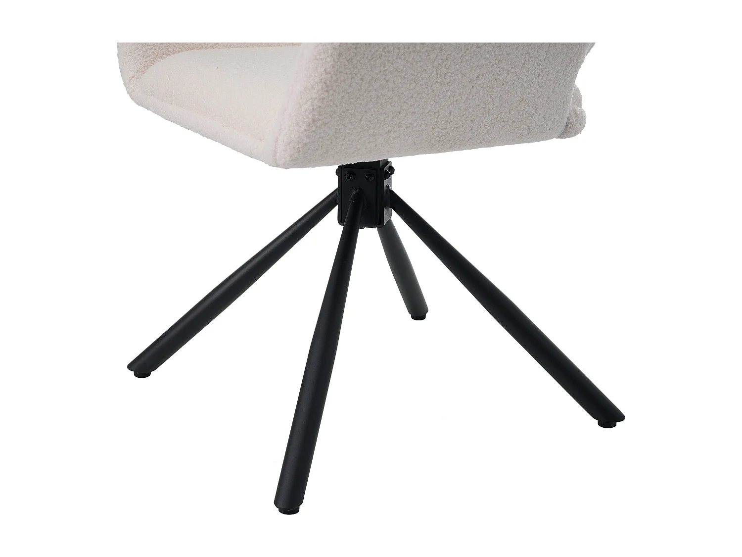 Chaise de salle à manger pivotante en tissu Sherpa avec accoudoirs design moderne blanc lot de 2