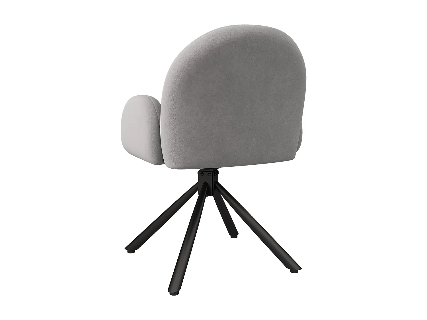 Conjunto de 4 cadeiras de jantar giratórias de veludo com braços, cinza