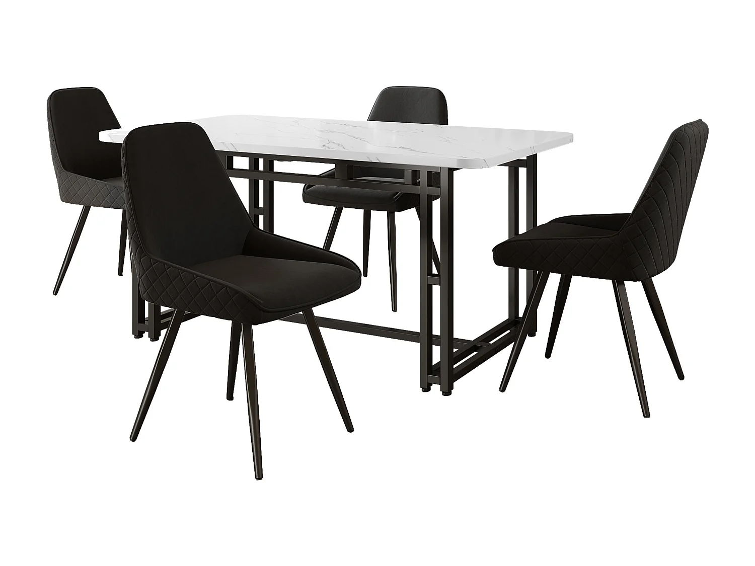 Chaises De Salle à Manger Avec Dossier (set De 4), Chaise De Cuisine, Noire