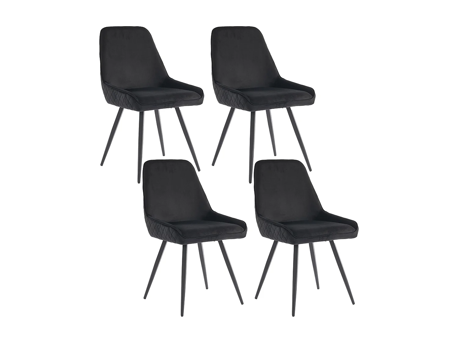 Chaises De Salle à Manger Avec Dossier (set De 4), Chaise De Cuisine, Noire