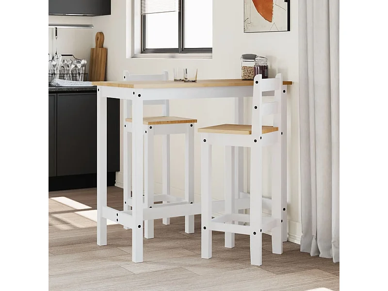 Cadeiras de bar 2 pcs madeira de pinho maciça branco PT508621