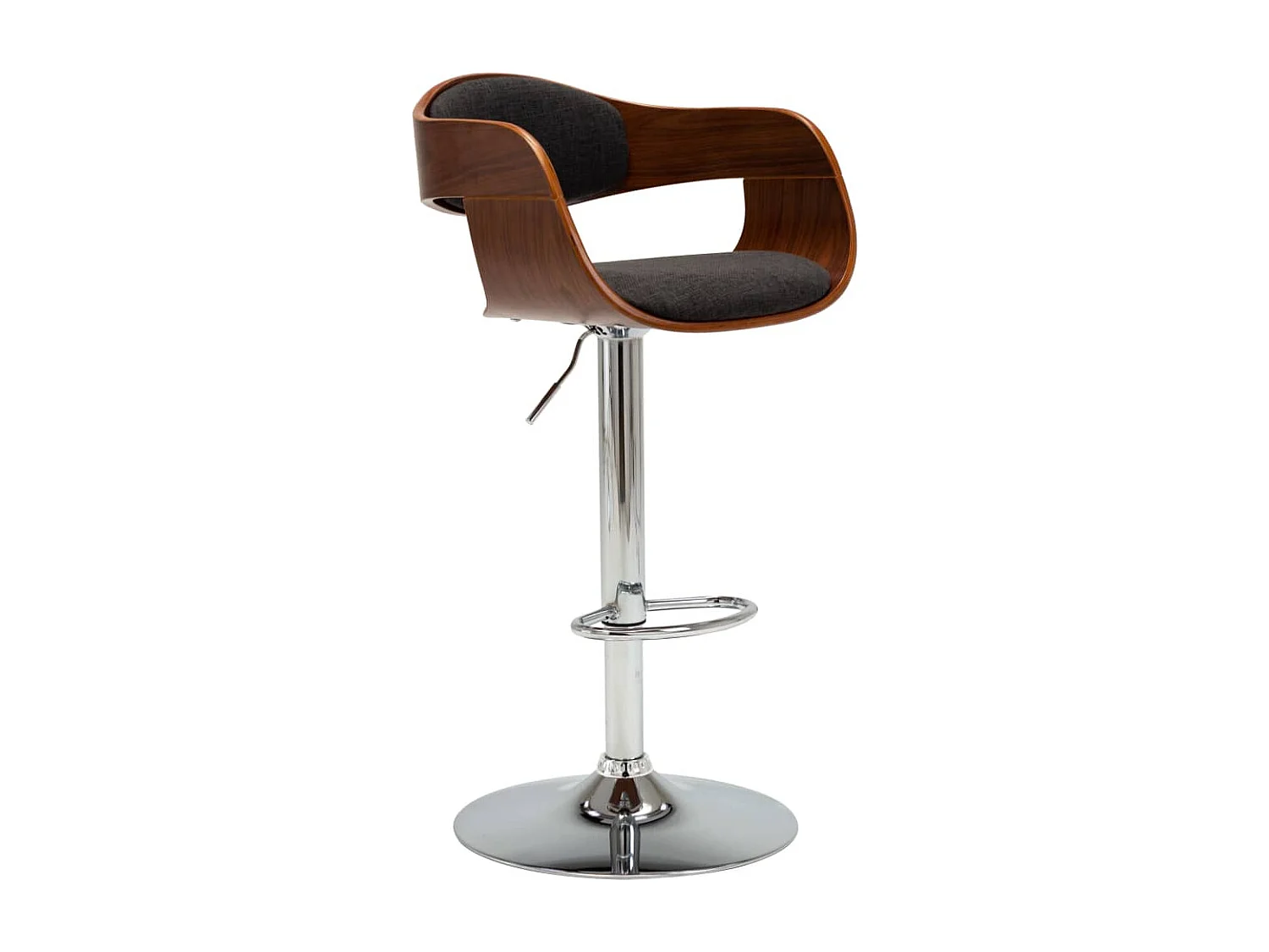 Chaises de bar lot de 2 gris bois courbé et tissu FR500529