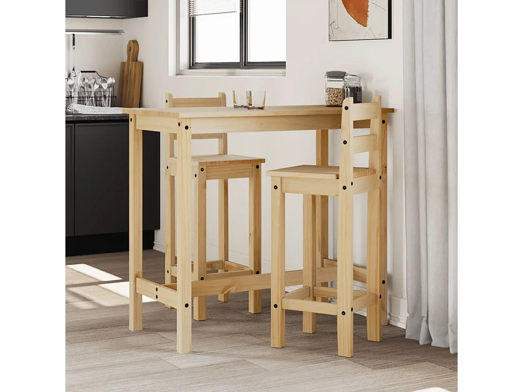 Chaises de bar lot de 2 bois de pin solide FR732290