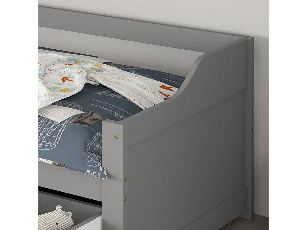 Home Deluxe - Lit d'enfant COSMOS - 90 x 200 cm, Couleur : Gris