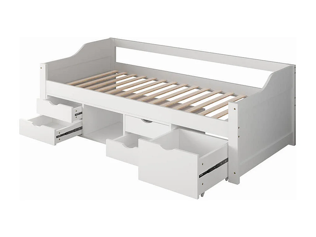 Home Deluxe Lit d'enfant COSMOS avec tiroirs - 90 x 200 cm blanc