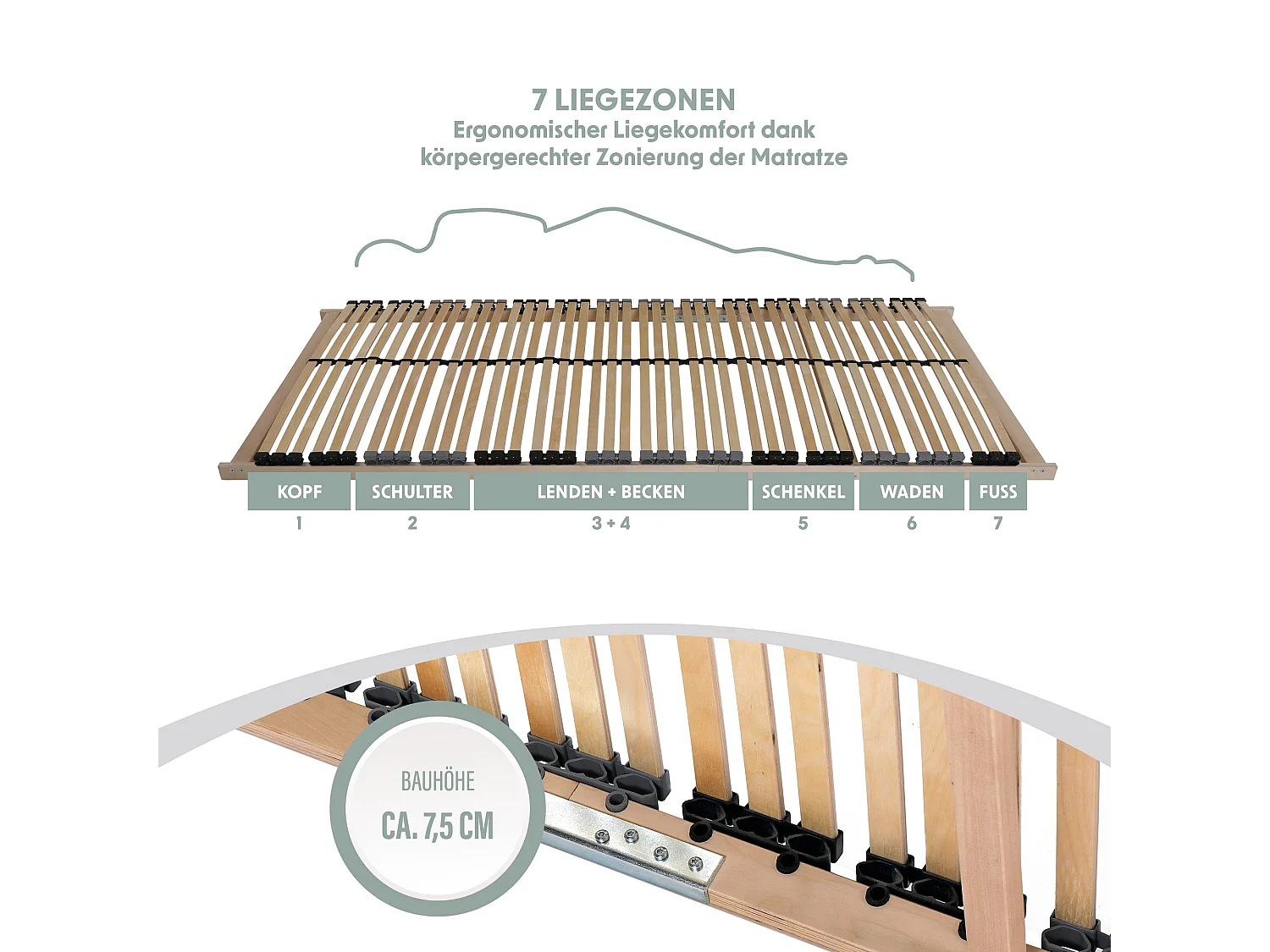 Home Deluxe Sommier à lattes MADO 140 x 200 cm