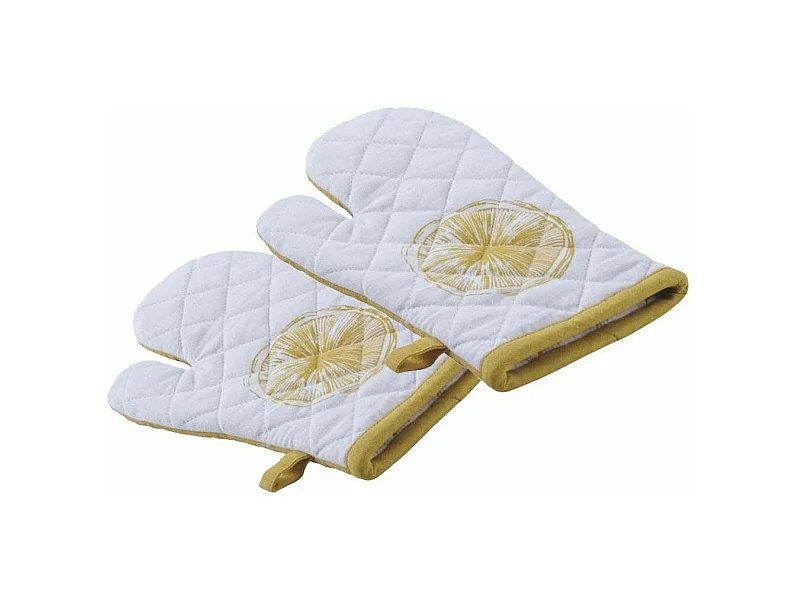 Gant de cuisine en coton Citron (Lot de 2)