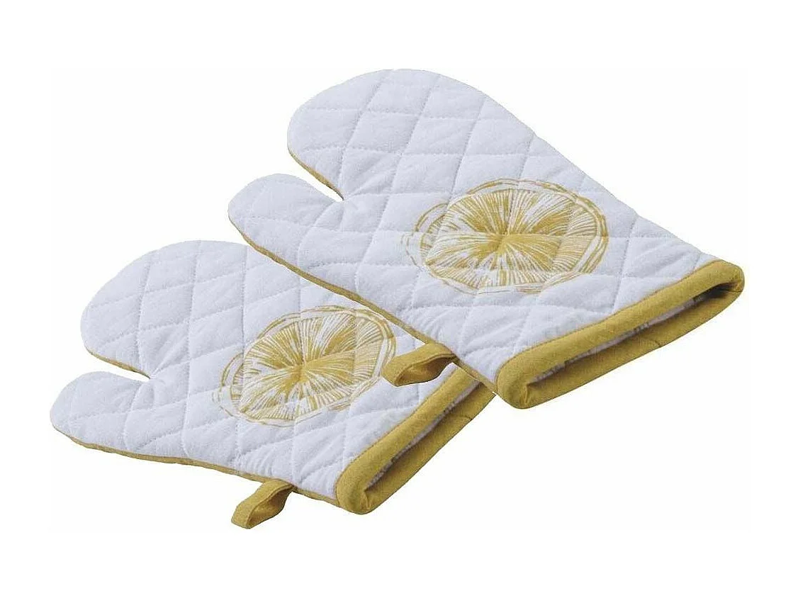 Gant de cuisine en coton Citron (Lot de 2)